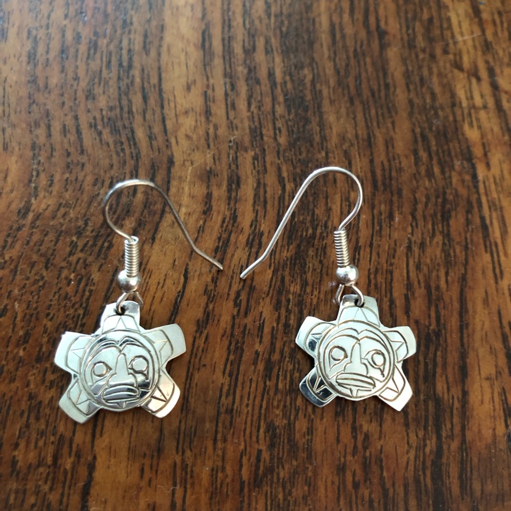Sterling silver Sun earrings.